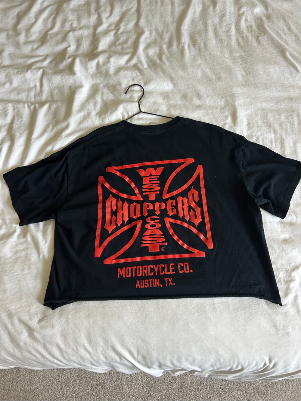West Coast Choppers Cropped Black Short-Sleeve Graphic Tee